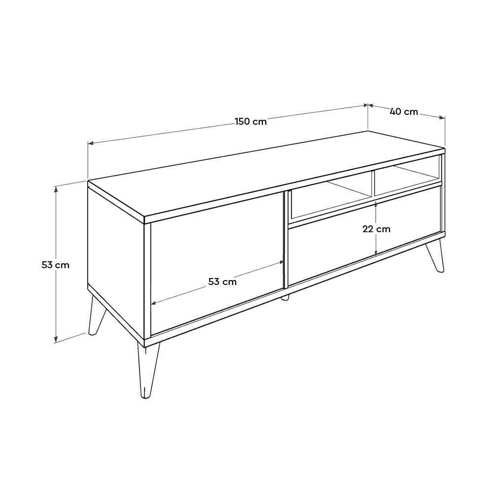 Retro Tv Stand W/ One Drawer & One Section & Step Tori TVR