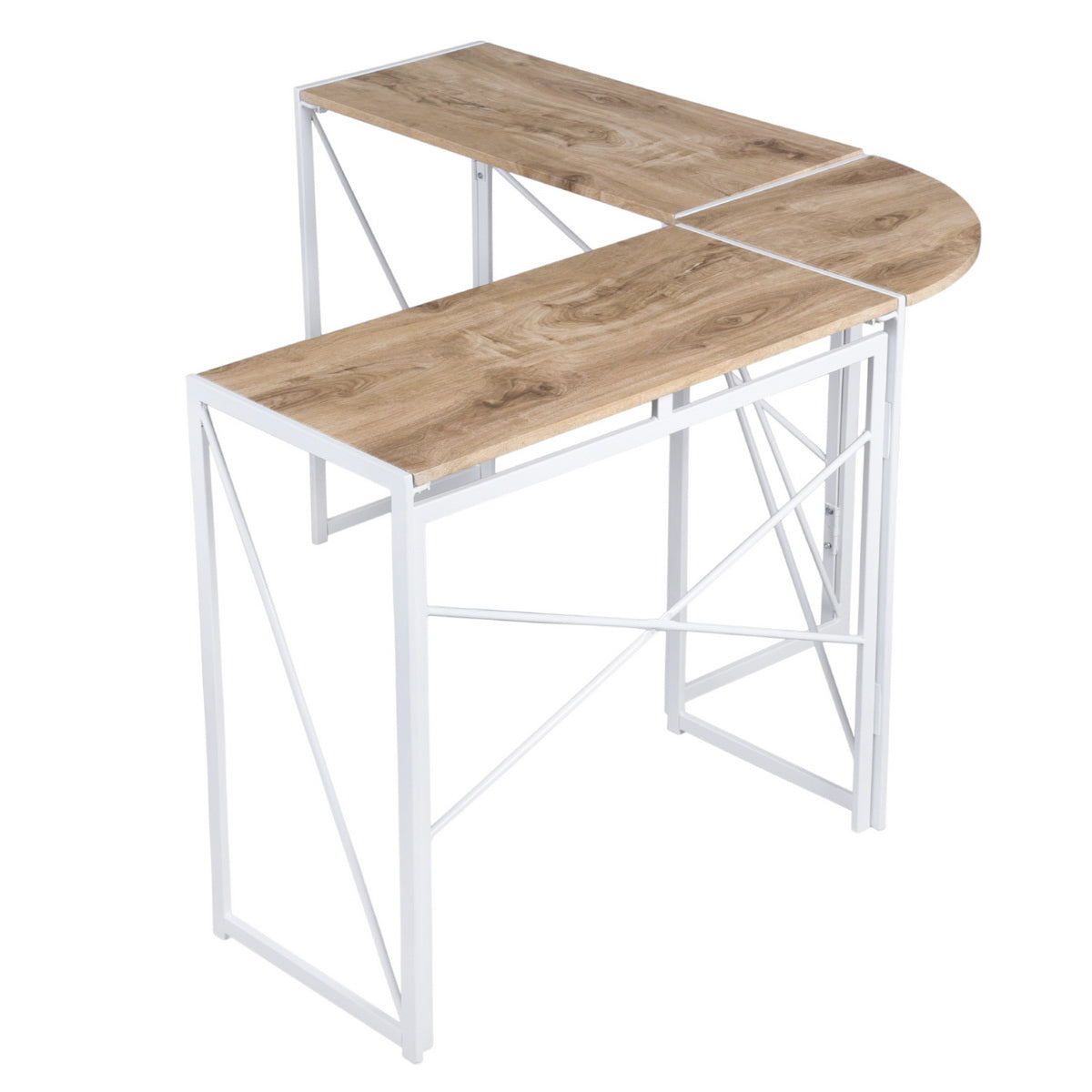 L-Shaped Folding Gaming Desk Home Office Corner Table Albertin