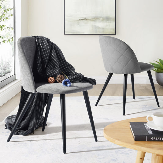 Dining Chairs Fabric Upholstered Metal Legs Kitchen Side Chair Zomba