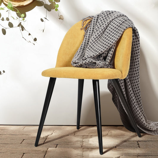 Dining Chairs Fabric Upholstered Metal Legs Kitchen Side Chair Zomba
