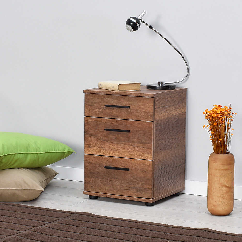 Newline Nightstand W/ Three Drawers Oslo Walnut KMD