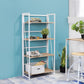 Folding Bookcase 4 Shelves Bookshelf Storage Organizer Backer