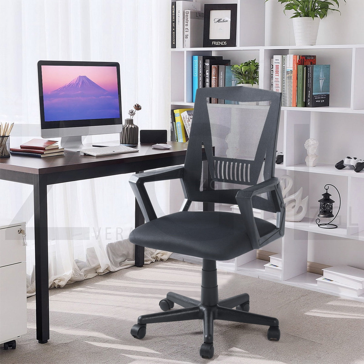 Home Study Chair Modern Home Office Desk Chair Mesh Upholstery Iael