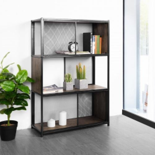 Bookcase 3 Shelves Bookshelf Storage Organizer Emely