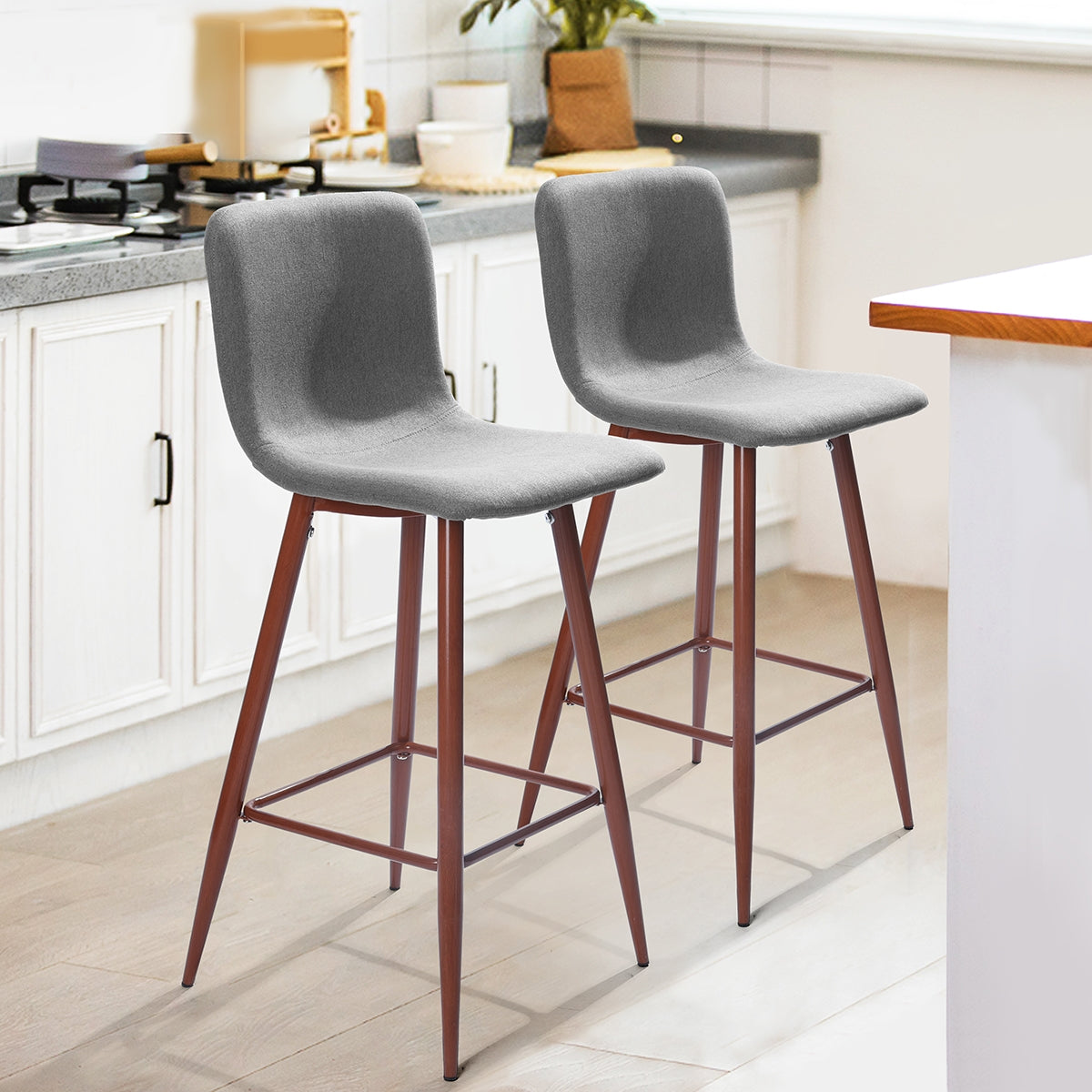 Barstools Fabric Upholstered Golden Legs Bar Stools Scargill