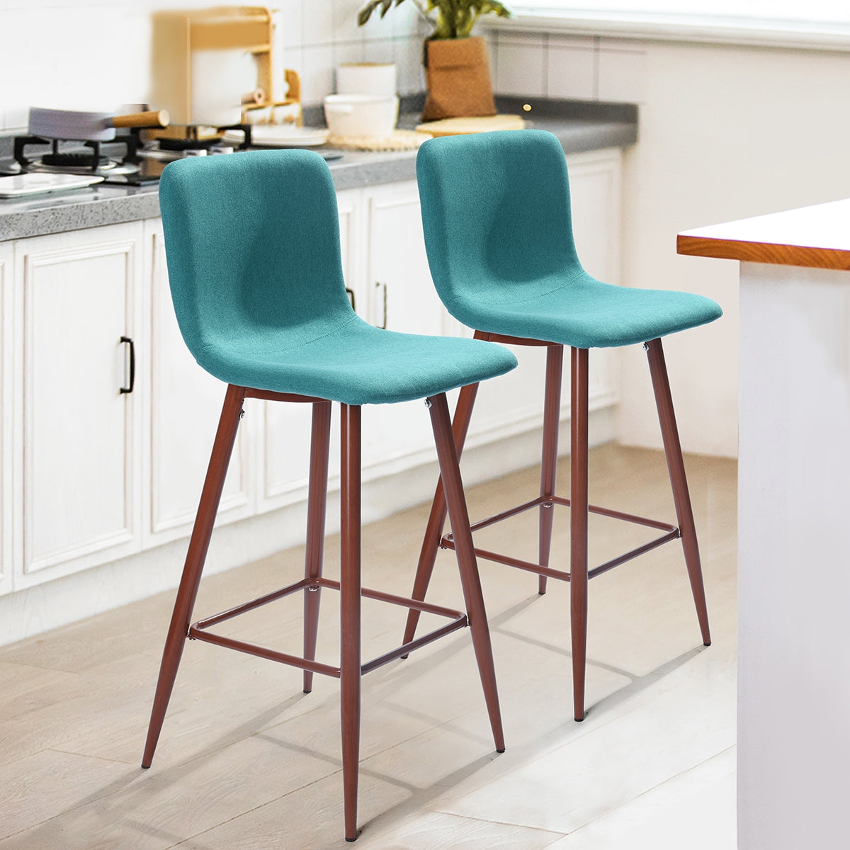 Barstools Fabric Upholstered Golden Legs Bar Stools Scargill