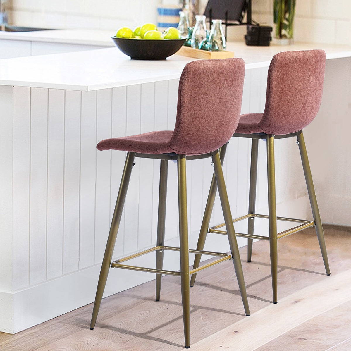 Barstools Fabric Upholstered Golden Legs Bar Stools Scargill