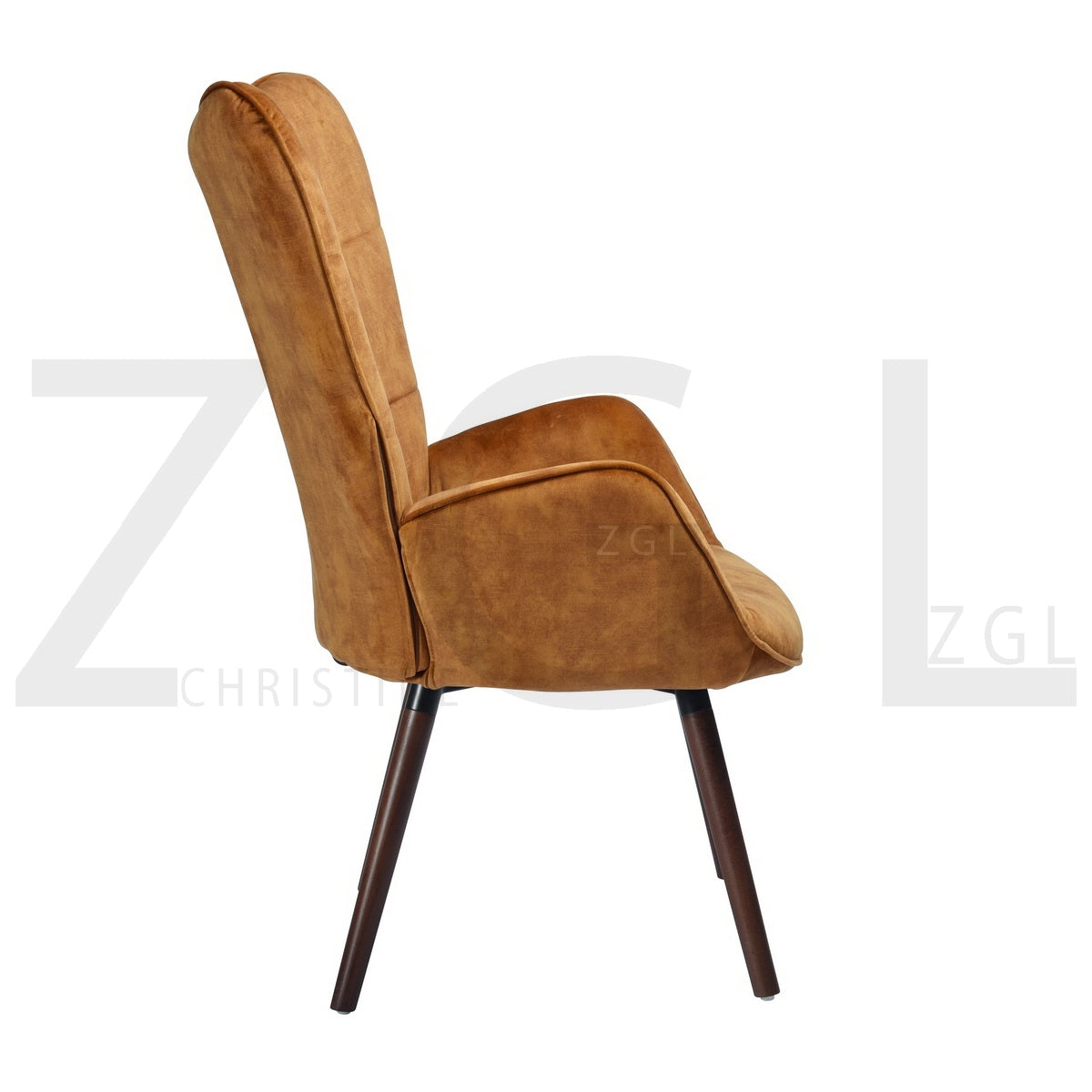 Fabric Accent Chair Modern Tufted Button Wingback Wooden Legs Bogdan