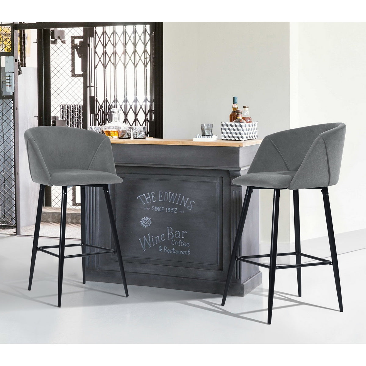 Barstools Velvet Upholstered Bar Stools Aldridge