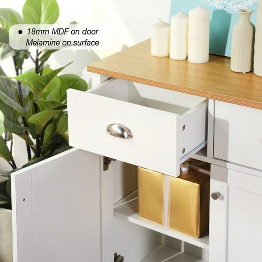 Beech & White Console with 2 Drawers & 2 Doors Favre