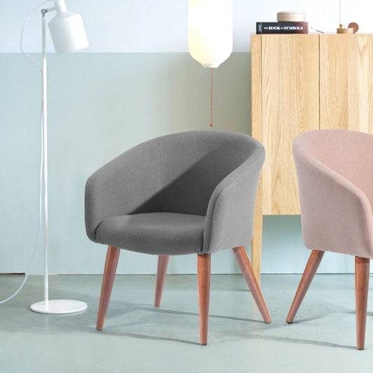 Accent Chair Fabric Upholstered Wooden Legs Side Chair Dining Chair Aokelan