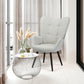 Fabric Accent Chair Modern Tufted Button Wingback Wooden Legs Bogdan