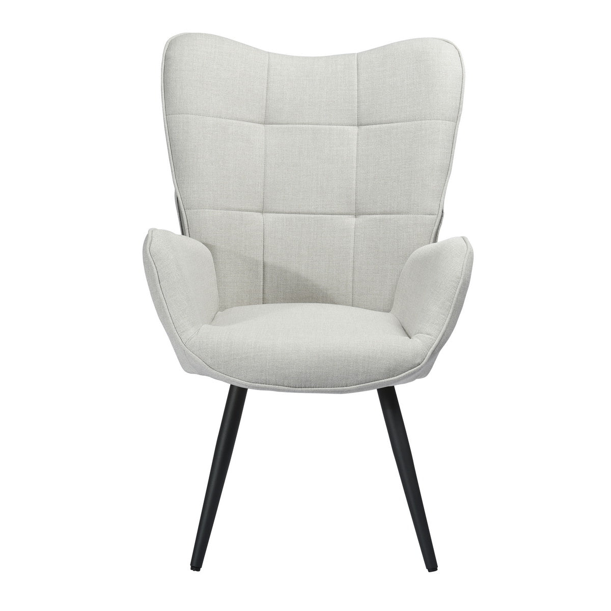 Fabric Accent Chair Modern Tufted Button Wingback Wooden Legs Bogdan
