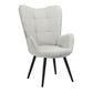Fabric Accent Chair Modern Tufted Button Wingback Wooden Legs Bogdan