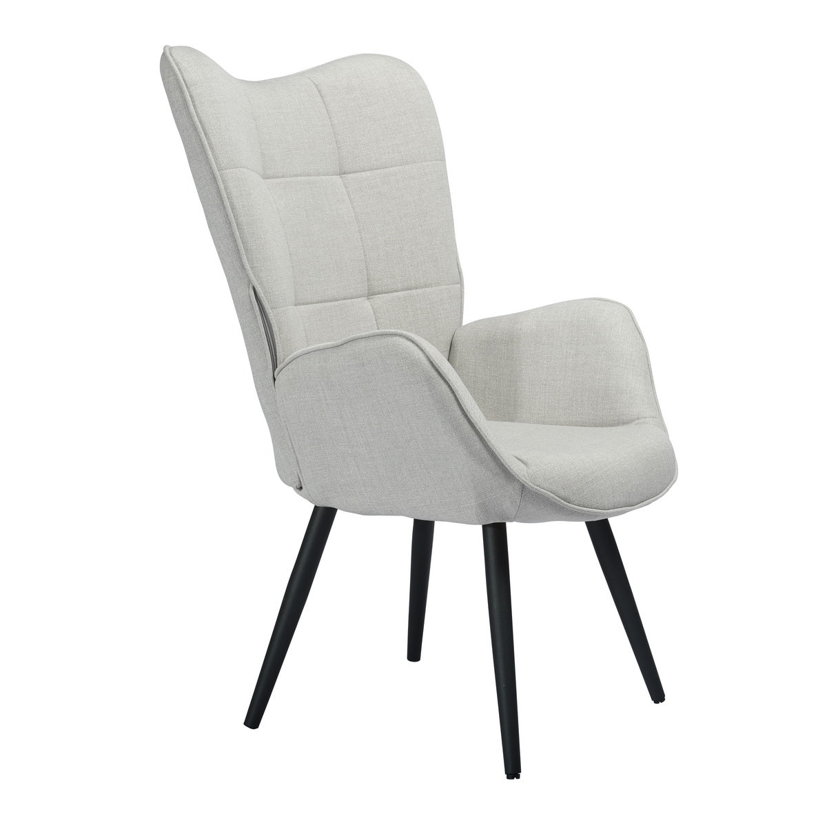 Fabric Accent Chair Modern Tufted Button Wingback Wooden Legs Bogdan