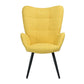 Fabric Accent Chair Modern Tufted Button Wingback Wooden Legs Bogdan