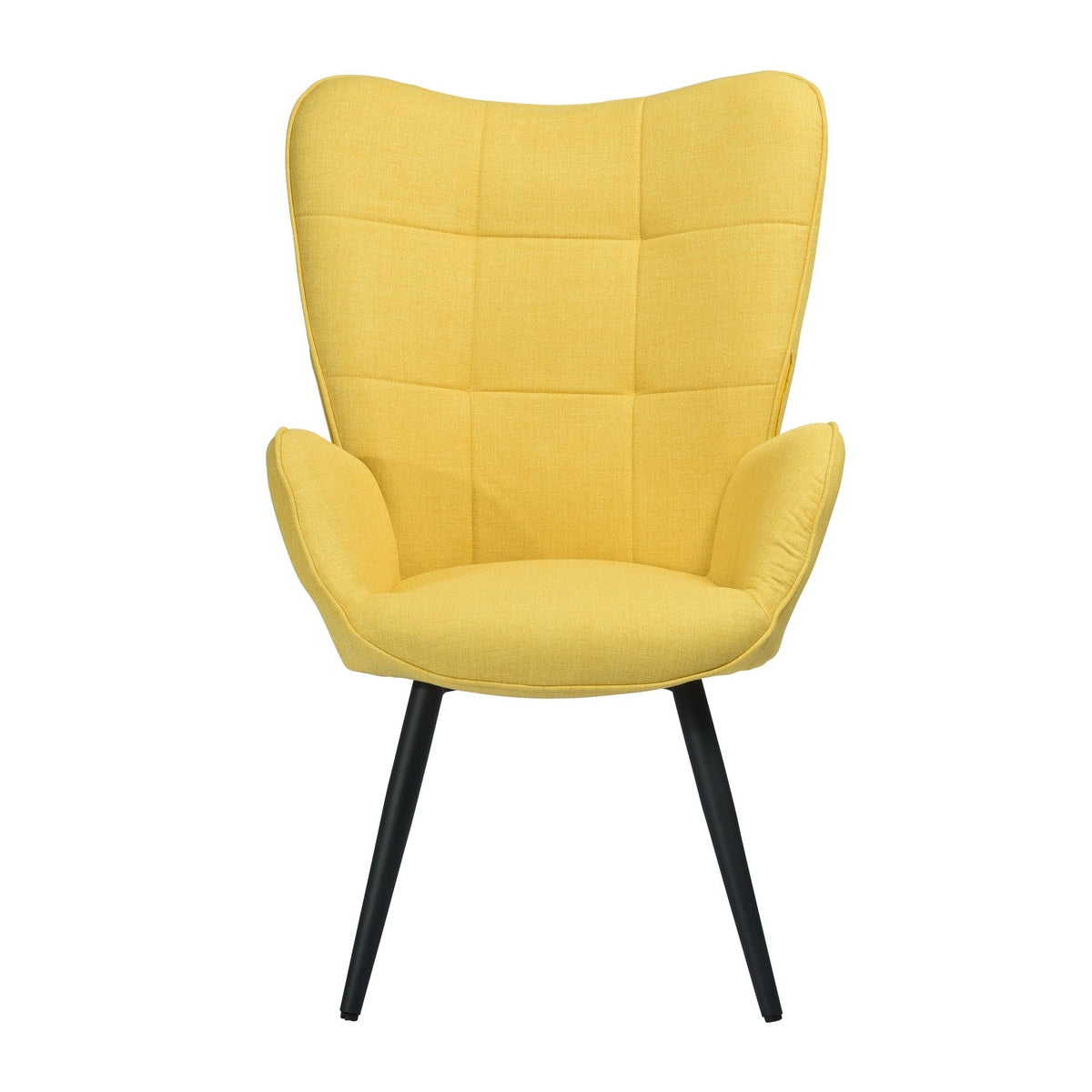 Fabric Accent Chair Modern Tufted Button Wingback Wooden Legs Bogdan