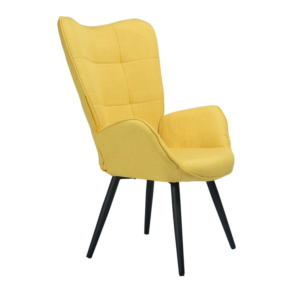 Fabric Accent Chair Modern Tufted Button Wingback Wooden Legs Bogdan