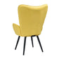 Fabric Accent Chair Modern Tufted Button Wingback Wooden Legs Bogdan