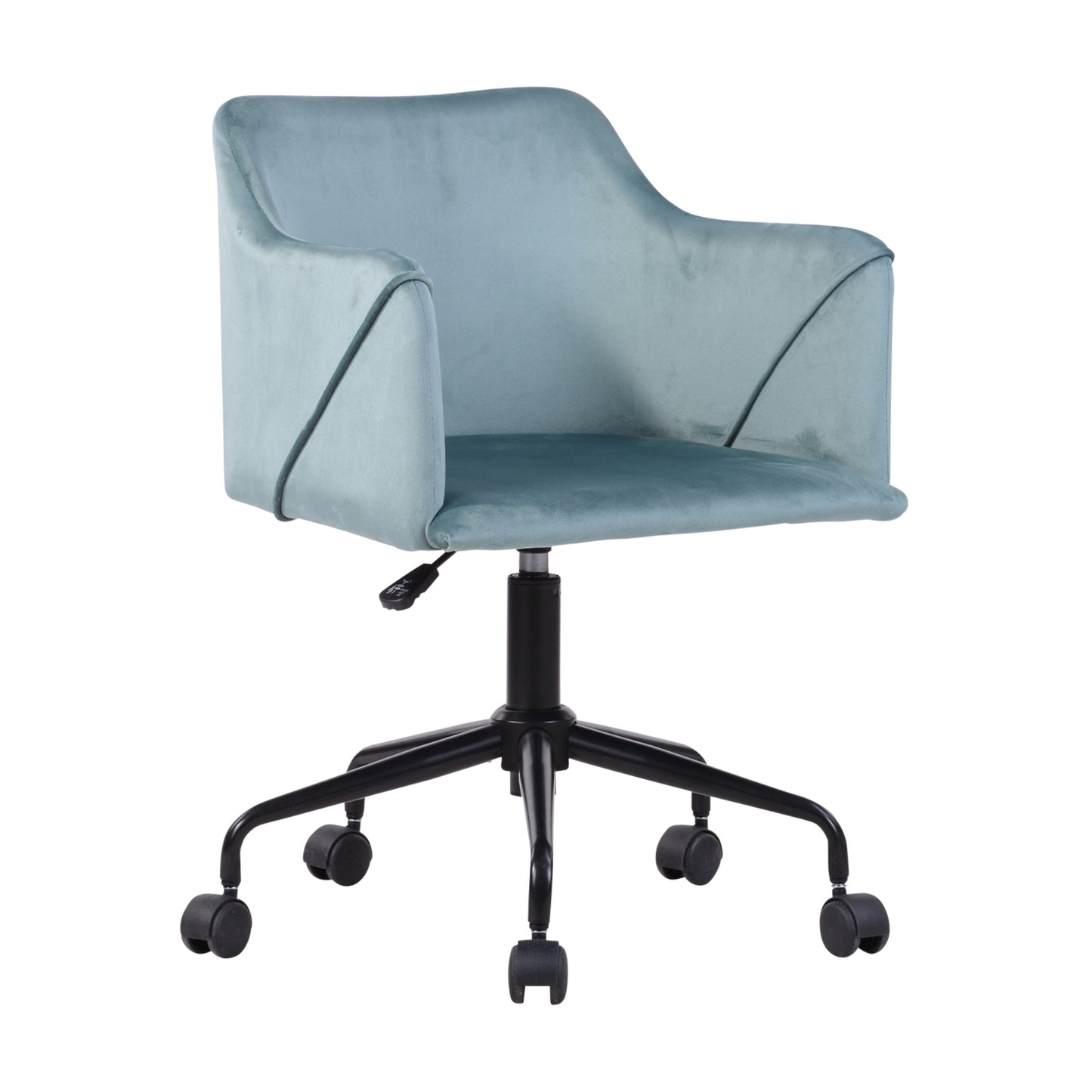 Velvet Upholstered Swivel Ergonomic Home Office Chair Armrest Jamal
