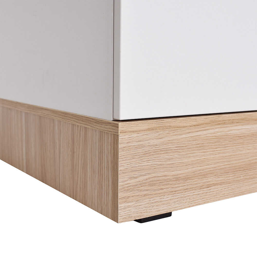 Base Teen Room Wardrobe W/ Four Doors & Two Drawers Italian Oak & White GRD