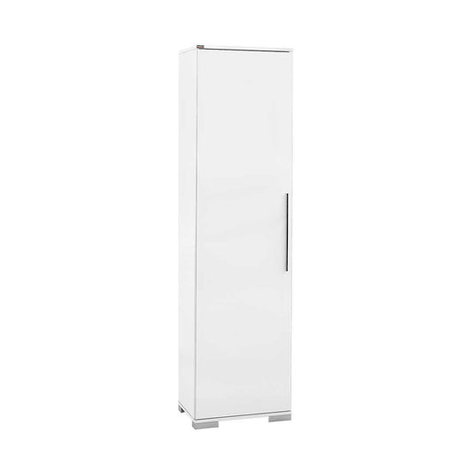 Multipurpose Cabinet W/ One Door & Eight Adjustable Shelves High Gloss White ADR