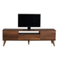 Retro Tv Stand W/ One Drawer & Two Sections Oslo Walnut TVR