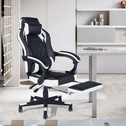 Gaming Chair Racing Office Chair Recliner Swivel Rocker with Headrest and Lumbar Pillow Burgendy
