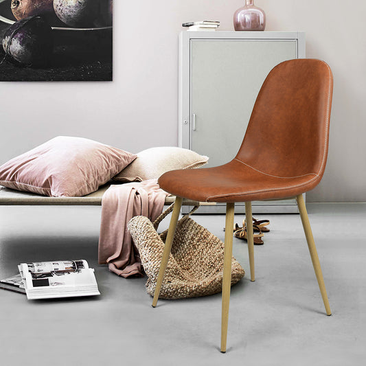 Dining Chairs PU Upholstered Metal Legs Charlton