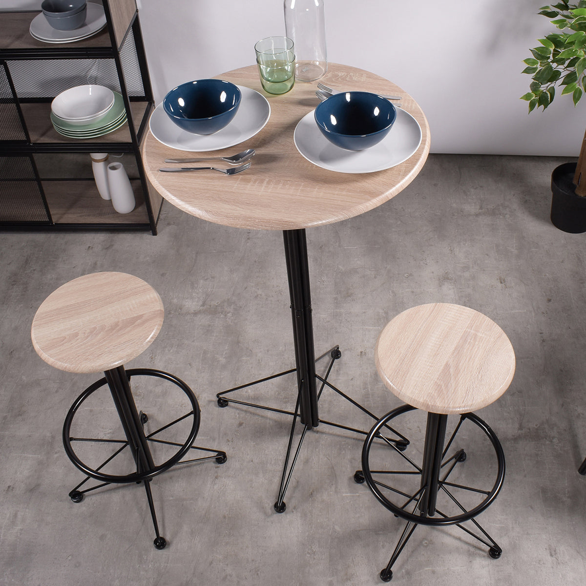 3-Piece Bar Set 1 Table with 2 Bar Stools Life