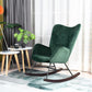Rocking Accent Chair Fabric Velvet Wooden Legs Armrest Epping