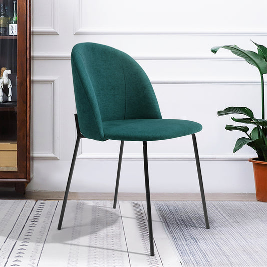 Dining Chairs Fabric Upholstered Metal Legs Puzzle