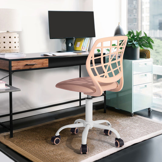 Home Study Chair Modern Home Office Desk Chair Mesh Upholstery Carnation