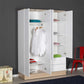 Base Teen Room Wardrobe W/ Four Doors & Two Drawers Italian Oak & White GRD