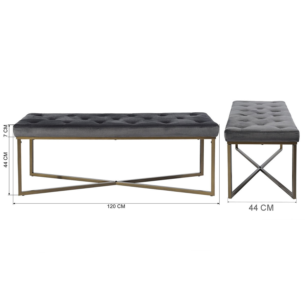 Ottoman Bench Velvet Upholstered Footrest Stool Rizzo