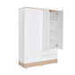 Base Teen Room Wardrobe W/ Four Doors & Two Drawers Italian Oak & White GRD