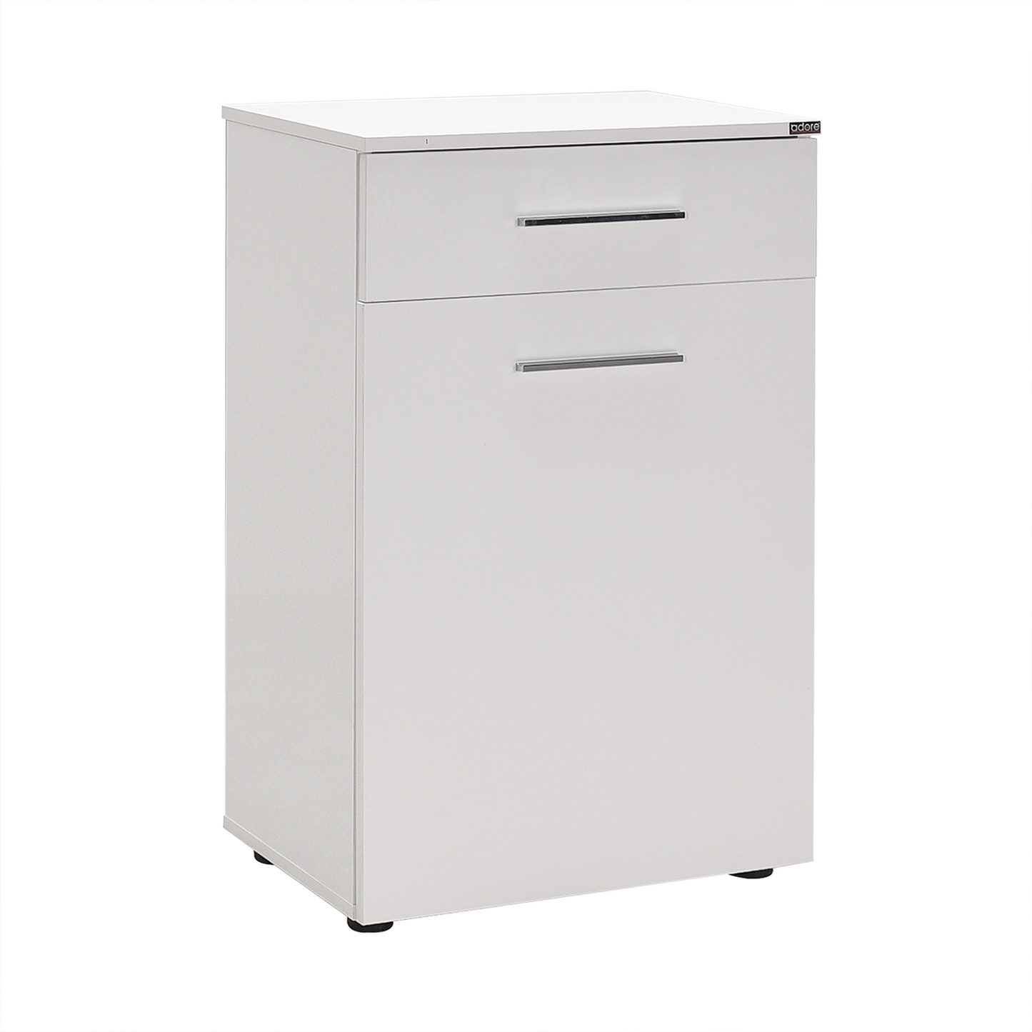 Laundry Cabinet W/ Laundry Basket Section & One Drawer High Gloss White ADR