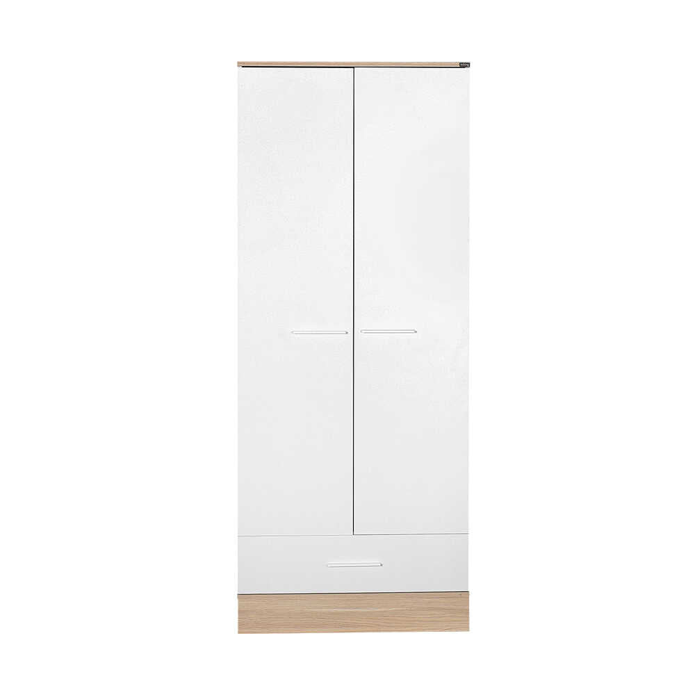 Base Teen Room Wardrobe W/ Two Doors & One Drawer Italian Oak & White GRD