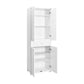 Multipurpose Cabinet W/ Two Sections & Four Doors & One Drawer High Gloss White ADR