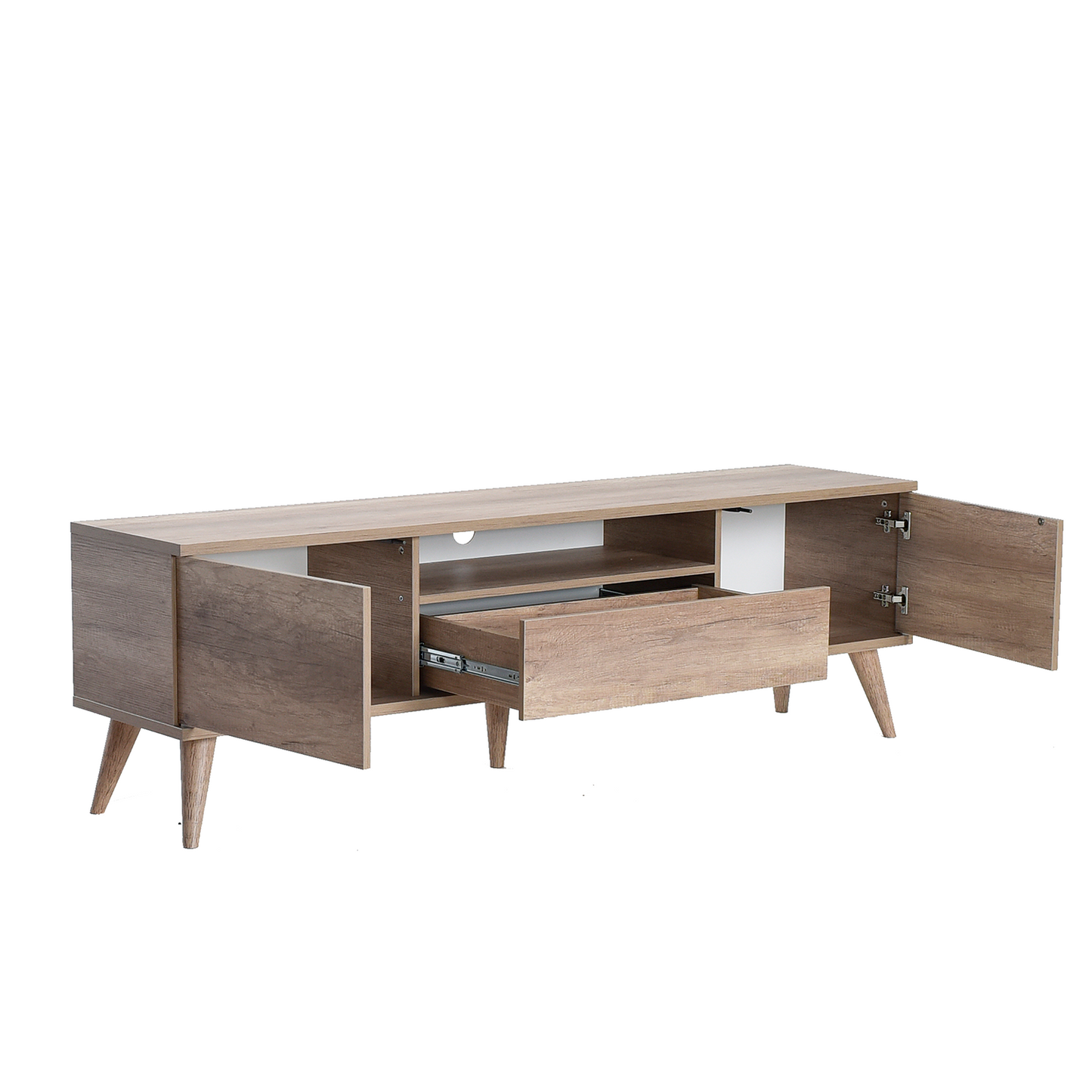 Retro Tv Stand W/ One Drawer & Two Sections Tori TVR