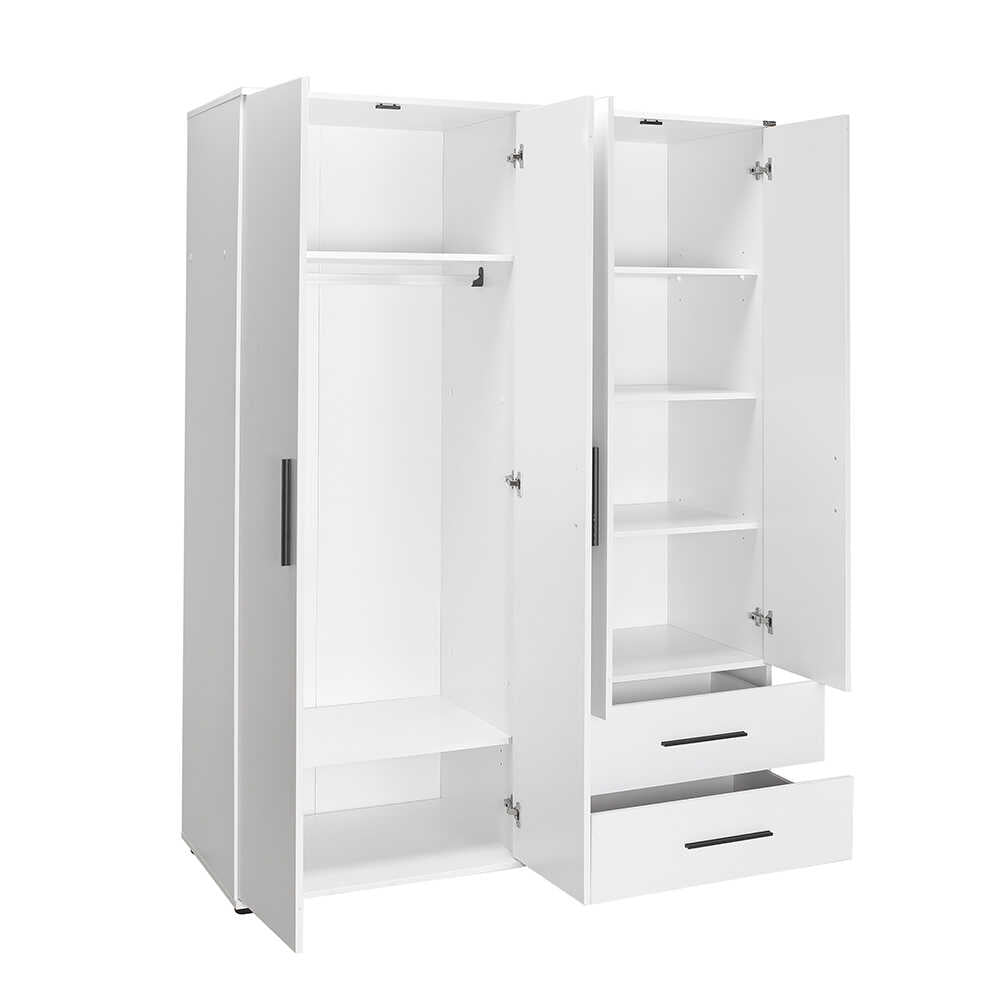 White Series Wardrobe W/ Four Doors and Two Drawers White GRD