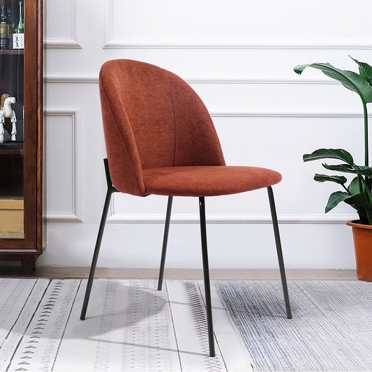 Dining Chairs Fabric Upholstered Metal Legs Puzzle