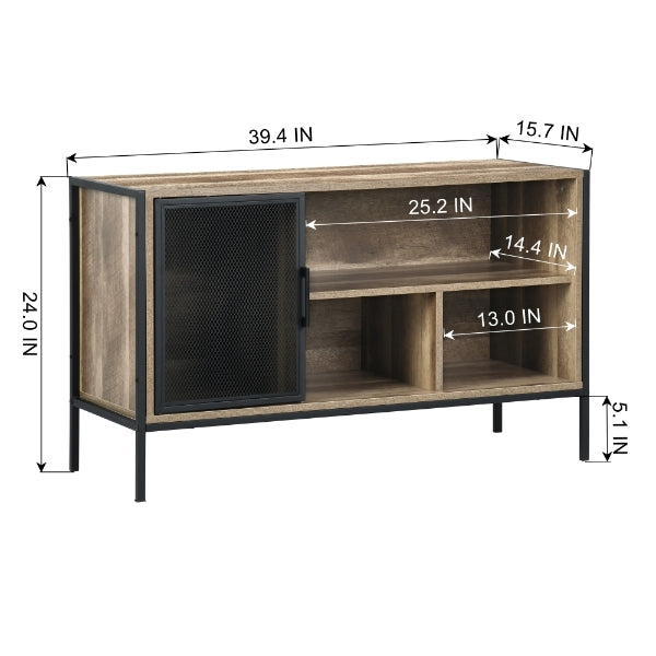 Sideboard Buffet Cabinet with 1 Door and 3 Shelves Loft