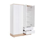 Base Teen Room Wardrobe W/ Four Doors & Two Drawers Italian Oak & White GRD
