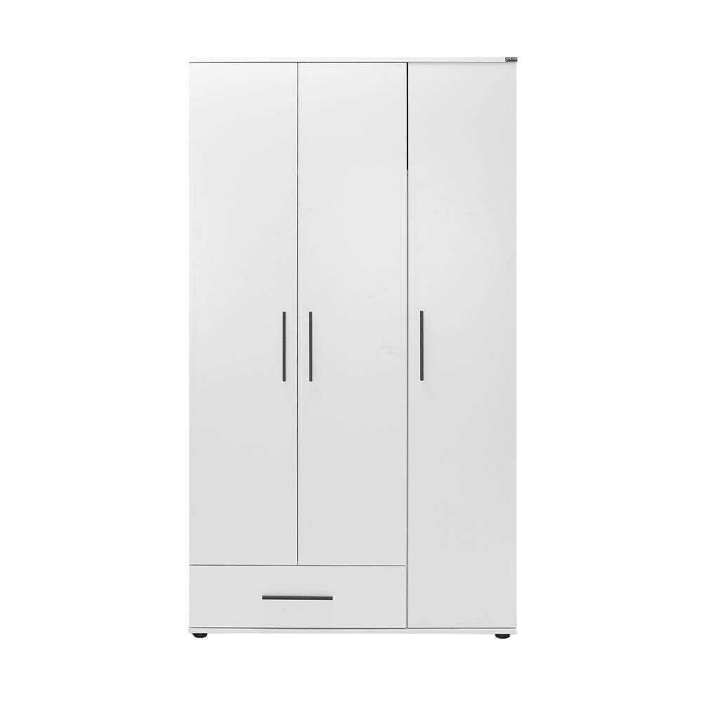 White Series Wardrobe W/ Three Doors and One Drawer White GRD