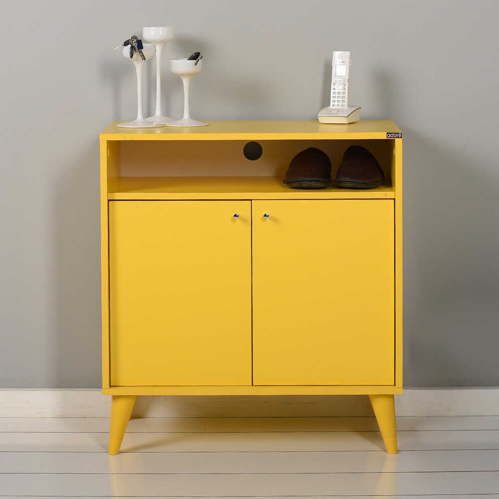 Multipurpose Cabinet W/ Two Doors Yellow ADR