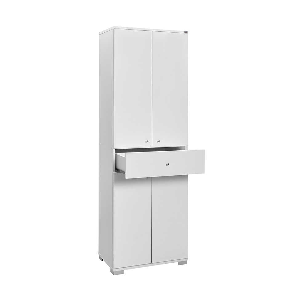 Multipurpose Cabinet W/ Two Sections & Four Doors & One Drawer High Gloss White ADR
