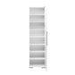 Multipurpose Cabinet W/ One Door & Eight Adjustable Shelves High Gloss White ADR