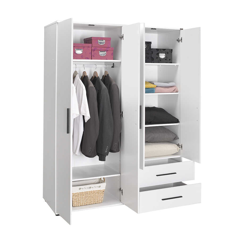 White Series Wardrobe W/ Four Doors and Two Drawers White GRD