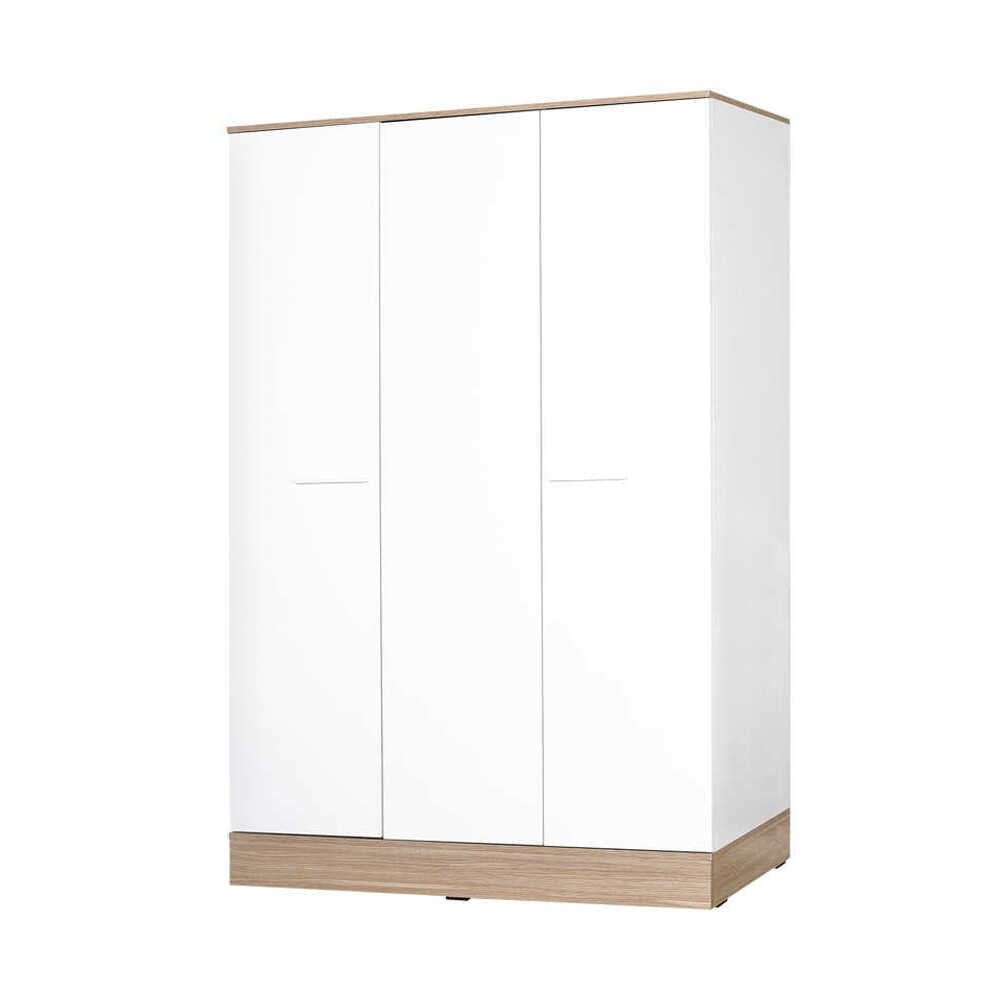 Base Teen Room Wardrobe W/ Three Doors Italian Oak & White GRD